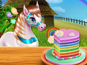 Pony Cooking Rainbow Cake Game Online